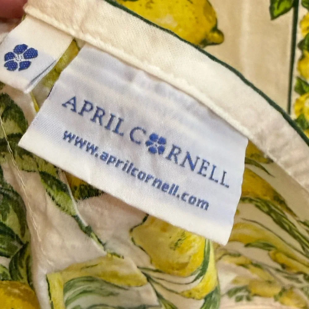APRIL CORNELL Lemons Cotton Tablecloth 60in x 82in